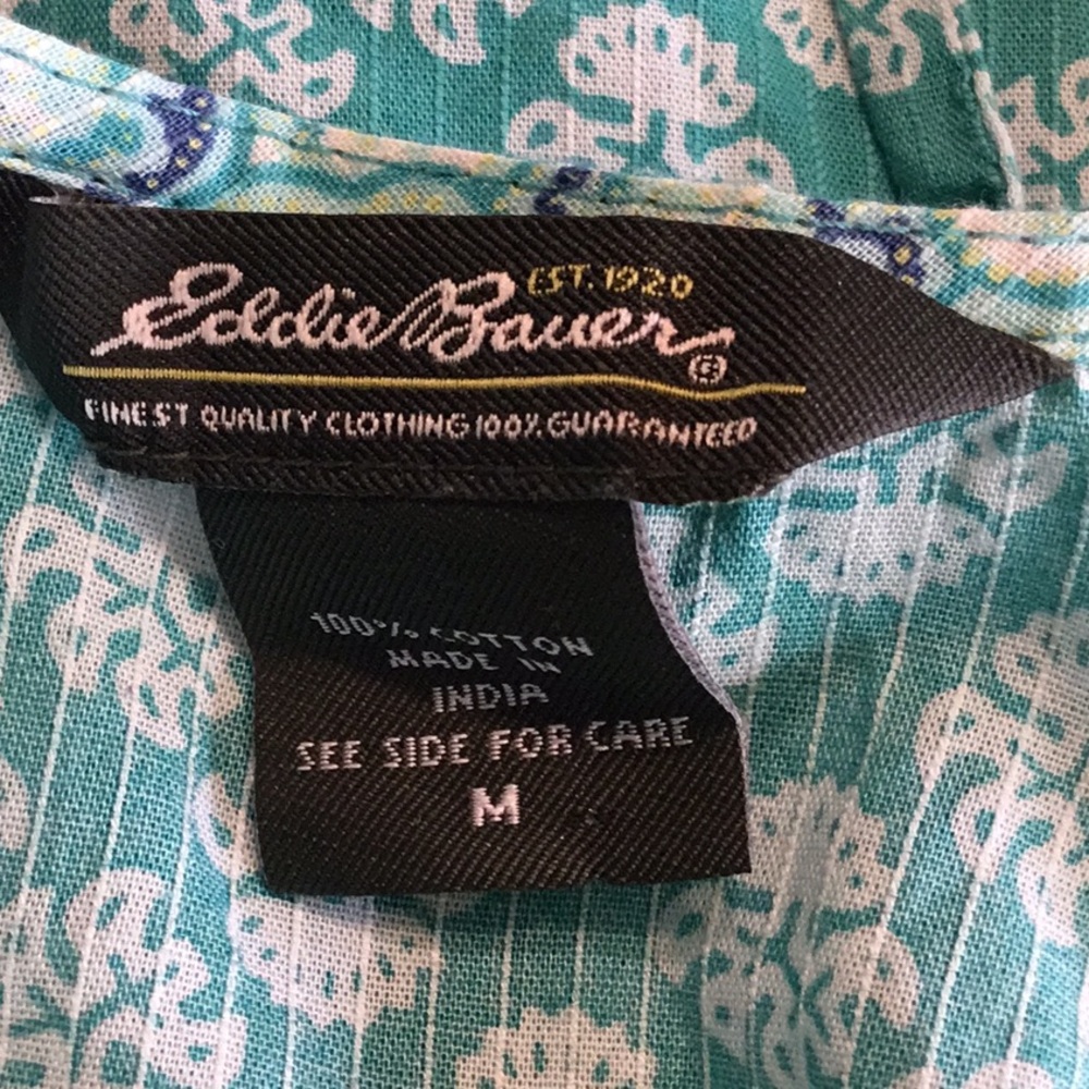 Eddie Bauer Back Drawstring Button-Front Top - Picture 4 of 5